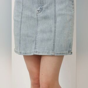 NWT GUESS Jean Kem Slanted Stitch Mini Skirt